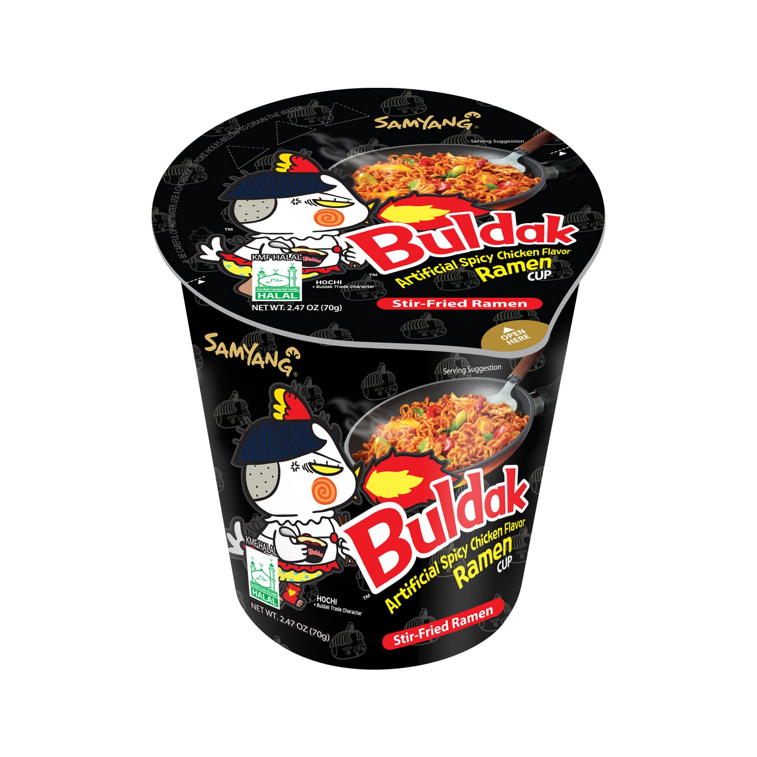 (Halal) Buldak Noodle Spicy Ramen Cup - KOREA (6 COUNT)