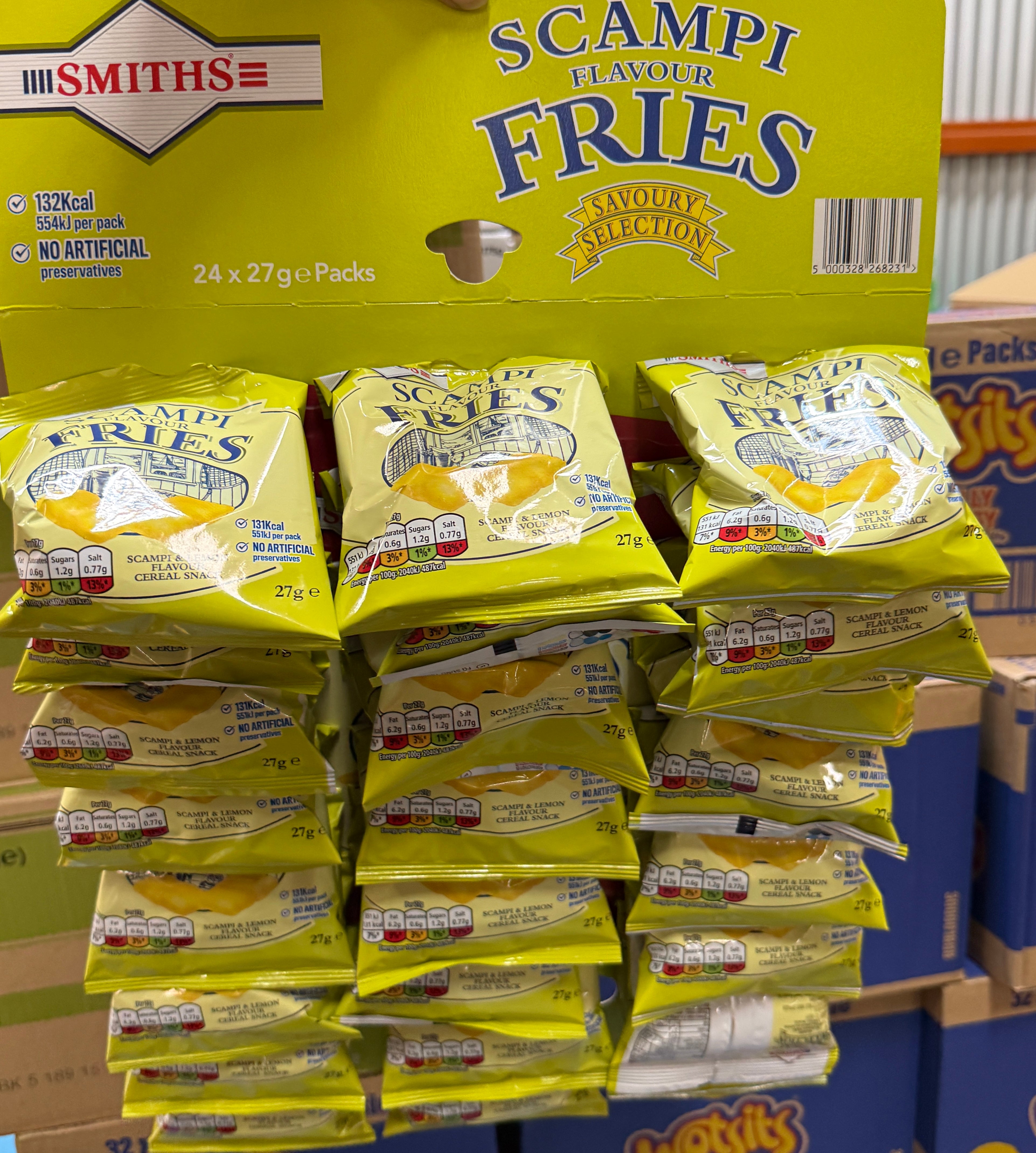 (STORE DISPLAY) Smiths Scampi Fries - ENGLAND (24 COUNT)