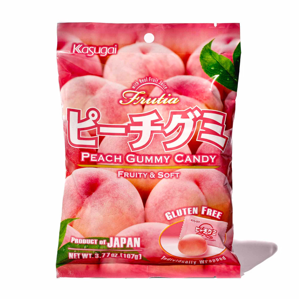 Kasugai Frutia Plant-Based Peach Gummies - JAPAN (8 COUNT)