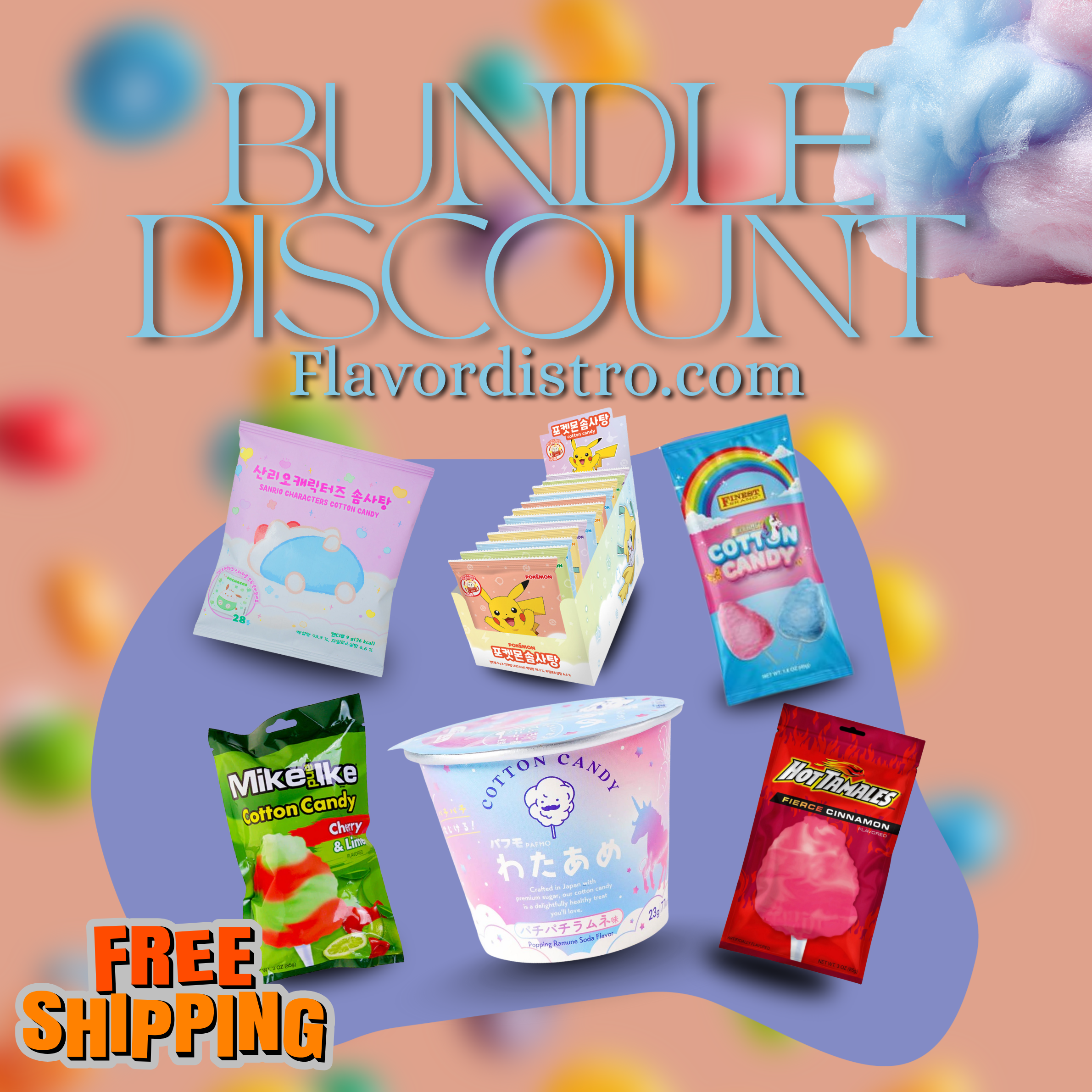 Cotton Candy Bulk Deal - TRINIDAD & TOBAGO/JAPAN/KOREA/UK (70 COUNT)