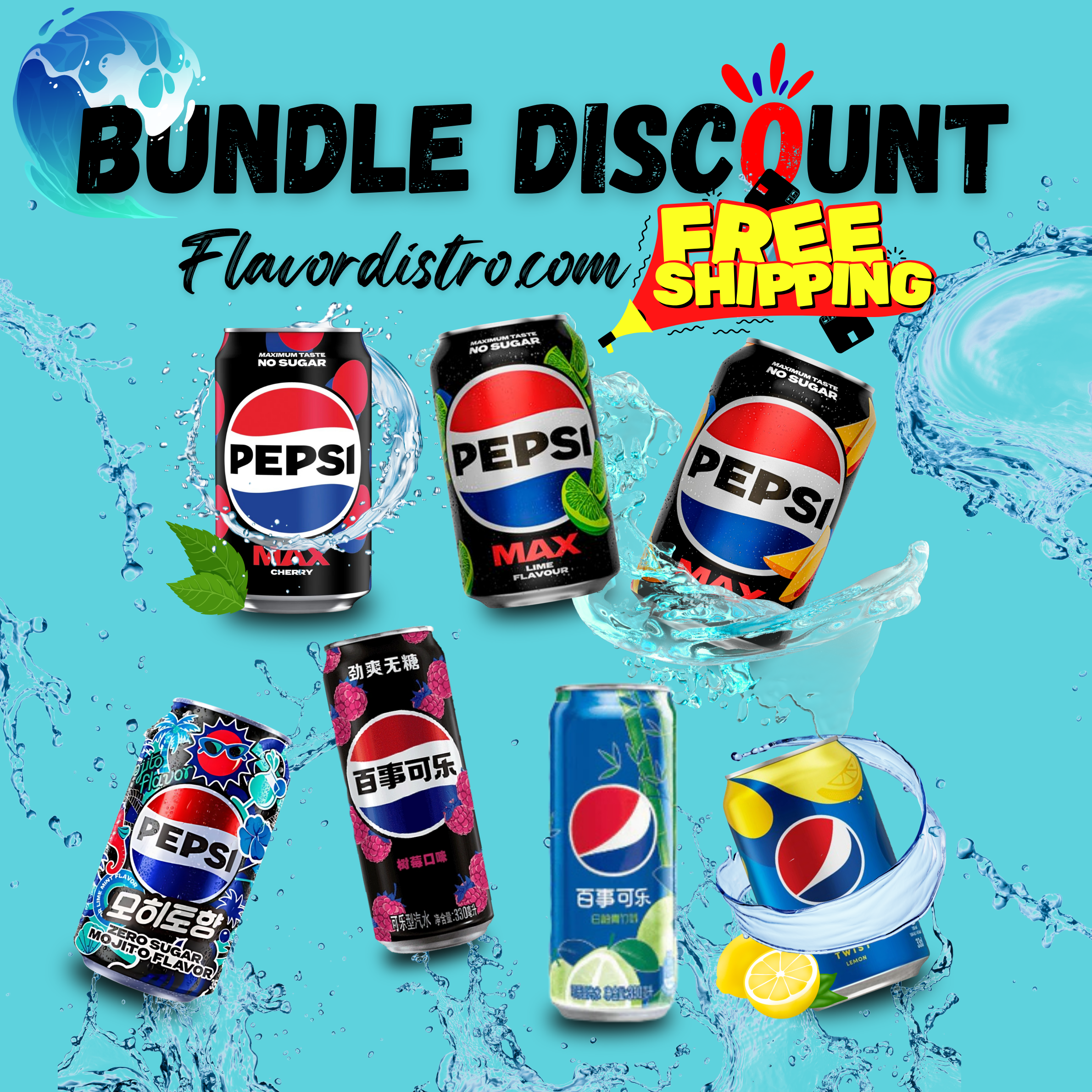 Pepsi Global Can Flavors Mix - UK/KOREA/GERMANY (84 COUNT)