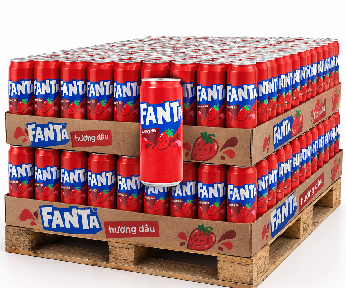 PALLET ROW - Fanta Red Rush Strawberry - VIETNAM (10 CASES)