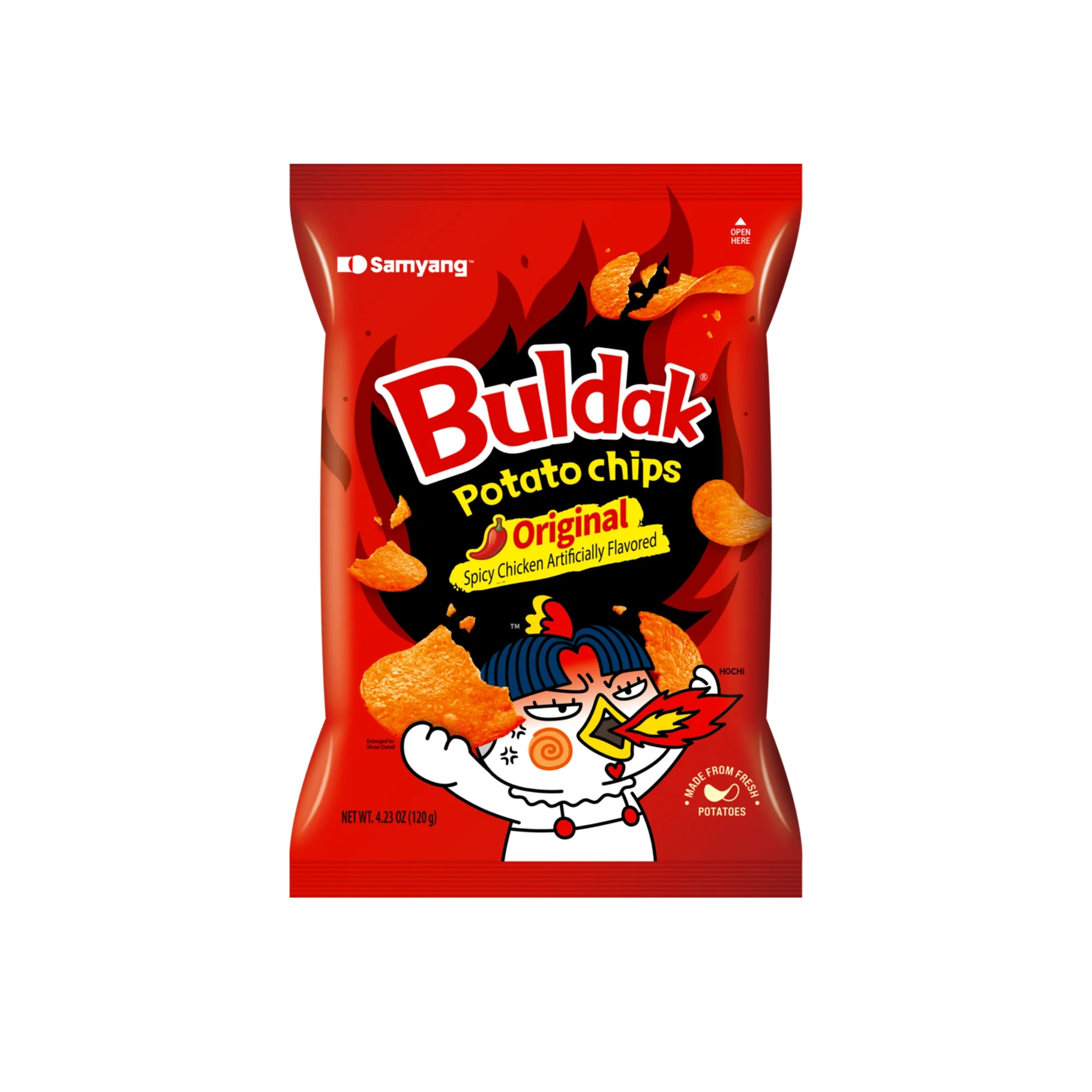Buldak Potato Chips Spicy Chicken PARTY Size - KOREA (12 COUNT)