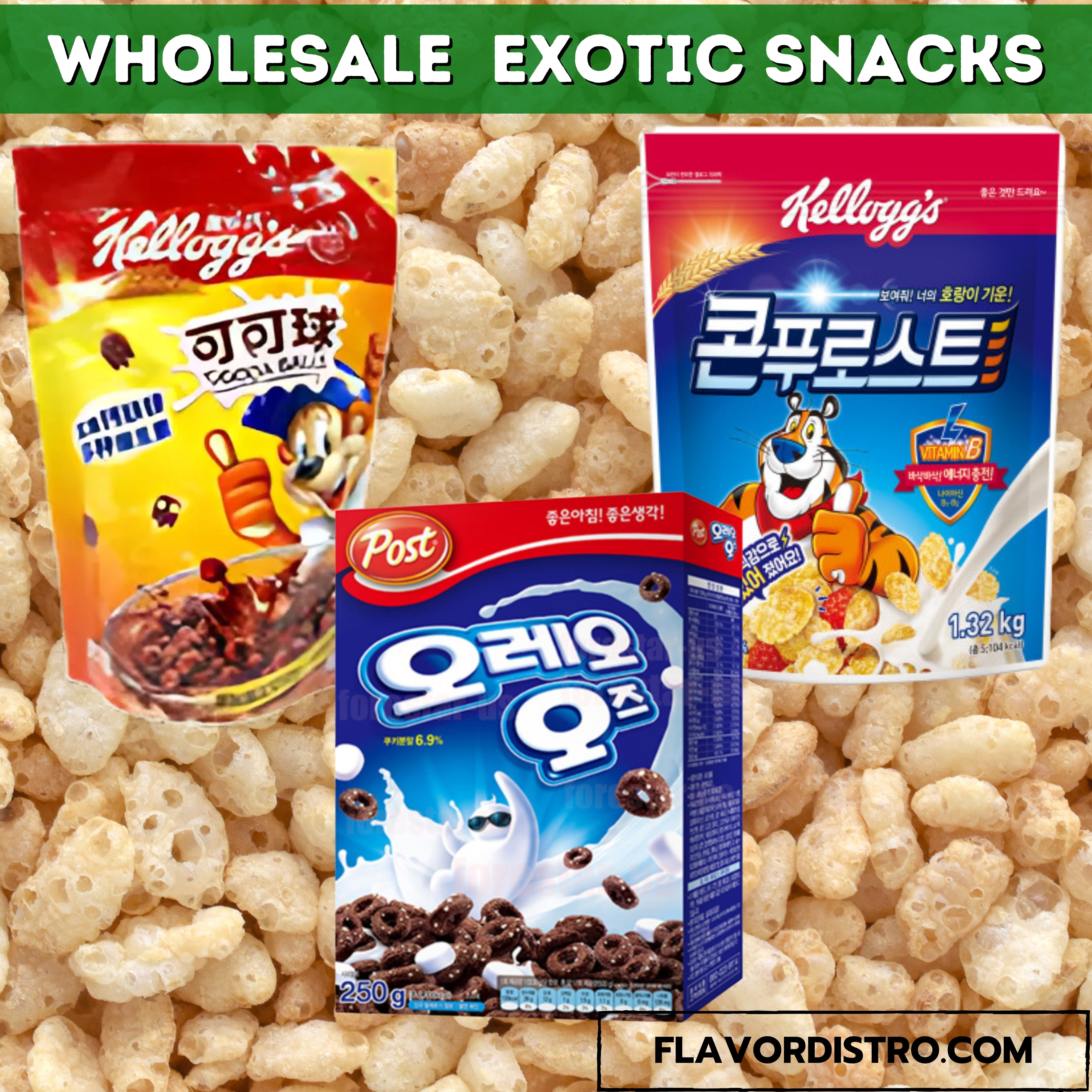 Exotic Crunchy Cereals Bundle - KOREA/TAIWAN (58 COUNT)