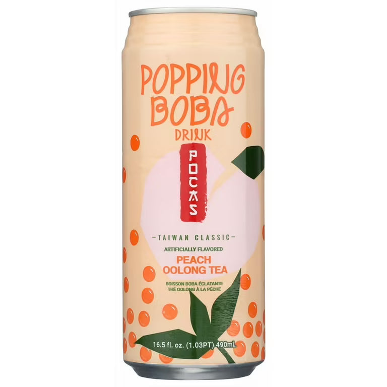 Pocas Popping Boba Peach Oolong Tea - TAIWAN (24 COUNT)