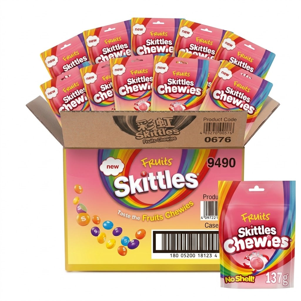 NEW Skittles Big Fruit Chewies- UNITED KINGDOM (15 COUNT)