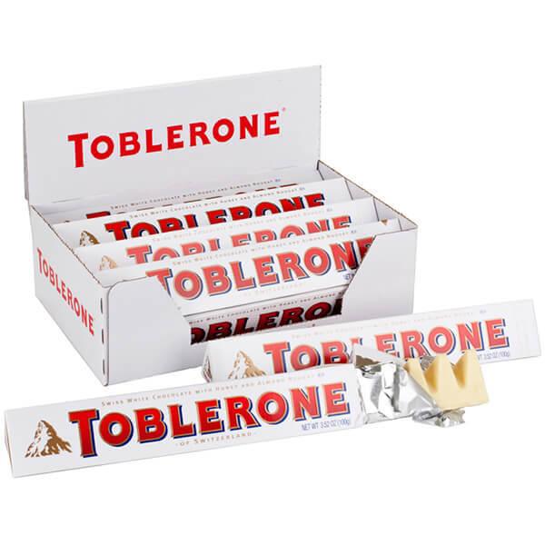Toblerone Premium White Honey Nouget Chocolate - (20 COUNT)