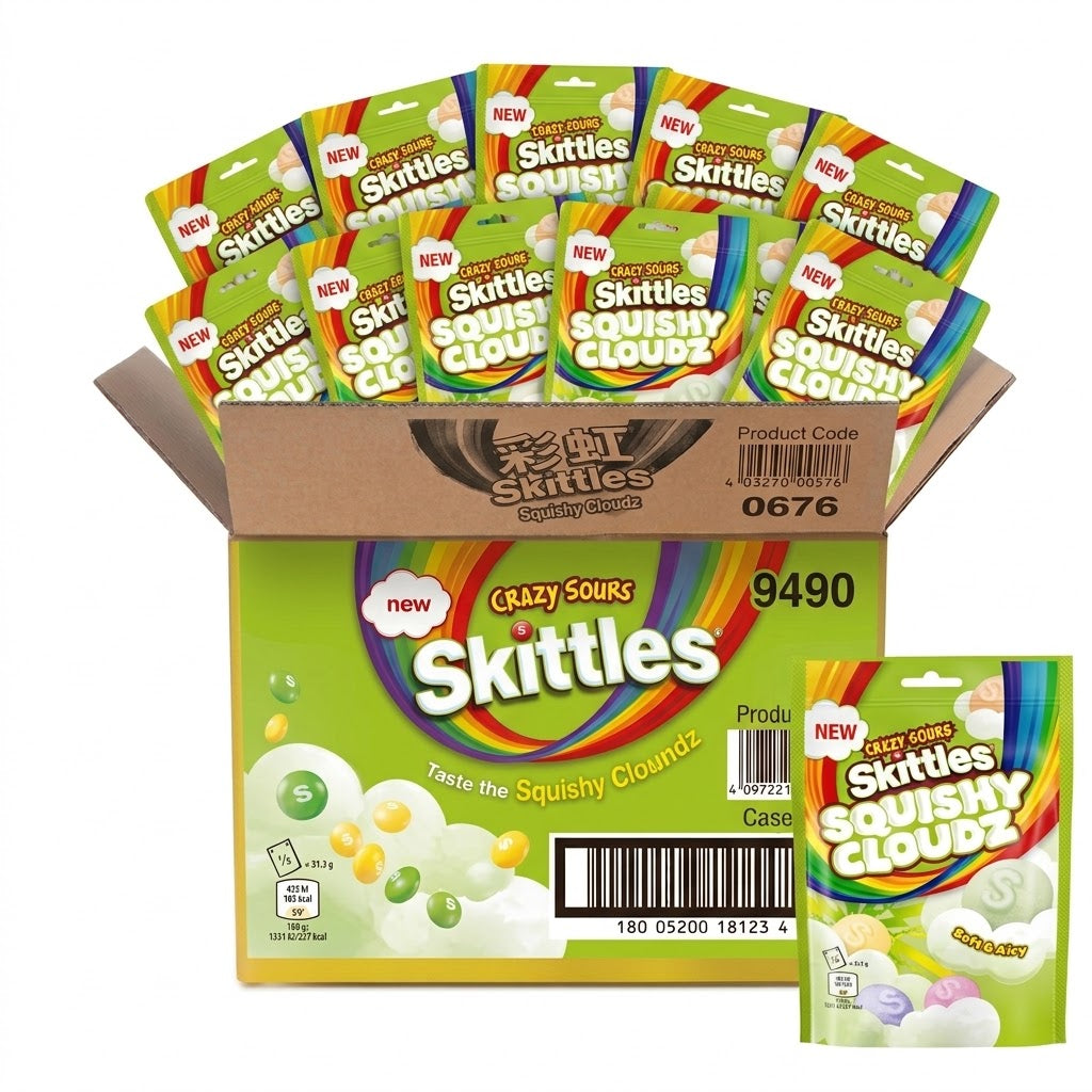 Skittles Cloudz Soft Sour Squishy - UNITED KINGDOM (18 COUNT)