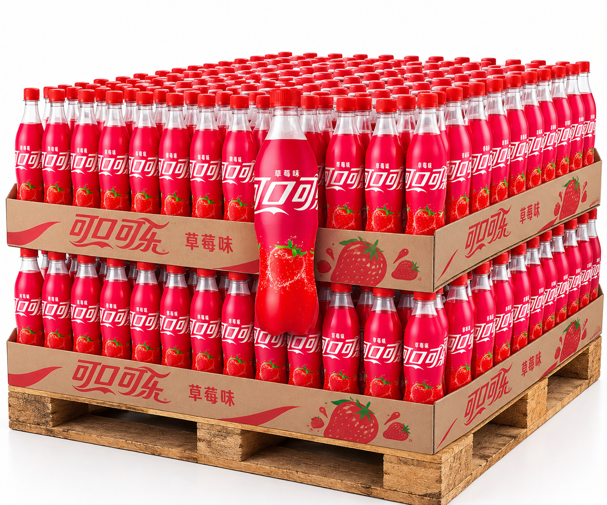 PALLET ROW - Coca Cola Strawberry - TAIWAN (10 CASES)