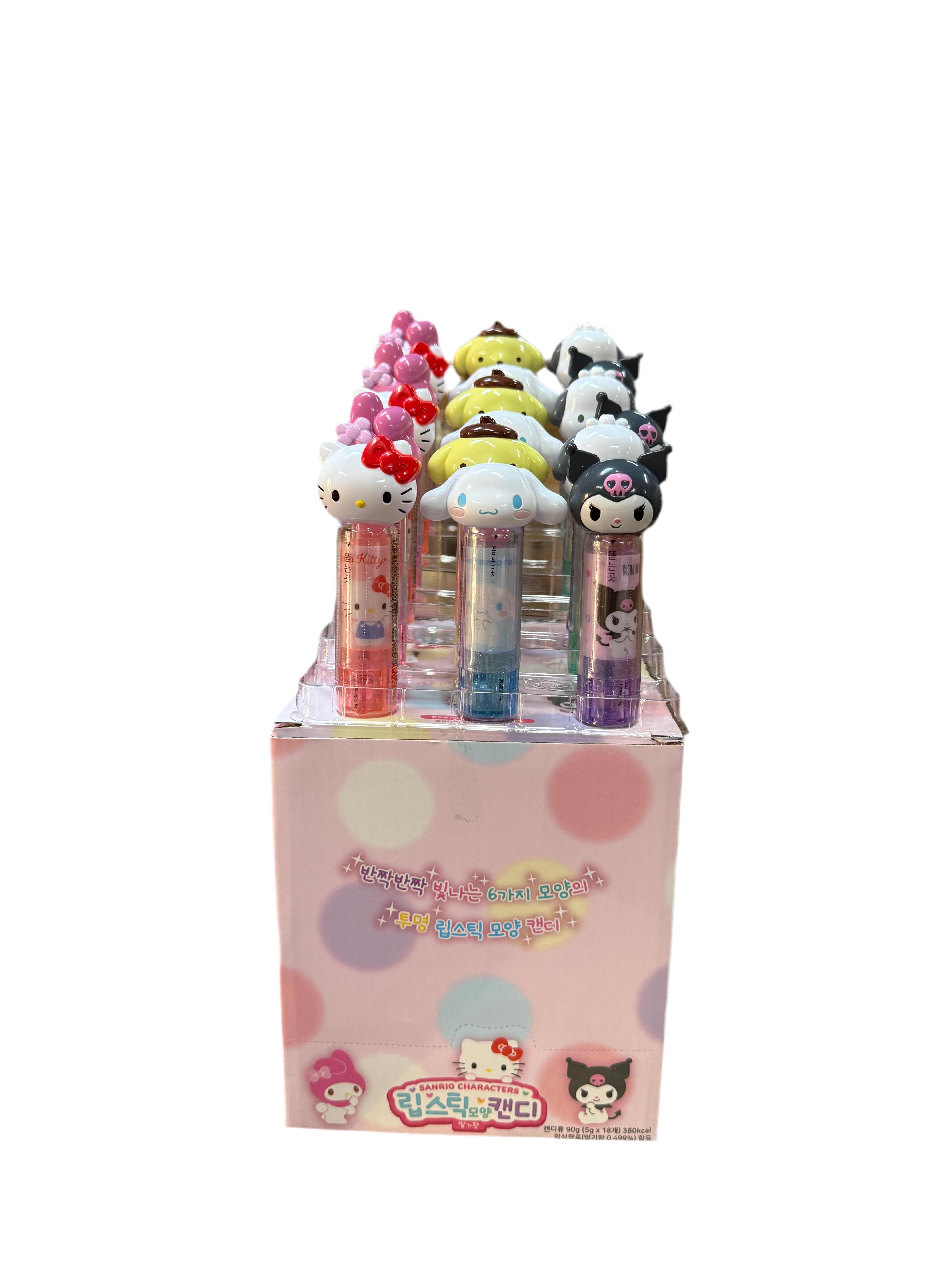 Cinnamoroll x Hello Kitty Lipstick Push Candy Display - KOREA (18 COUNT)