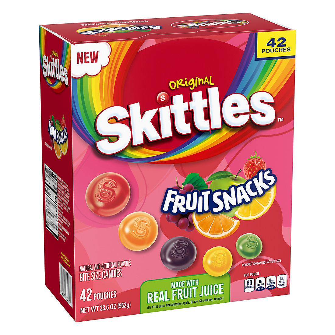 Skittles REAL FRUIT Gummies - 42 Count