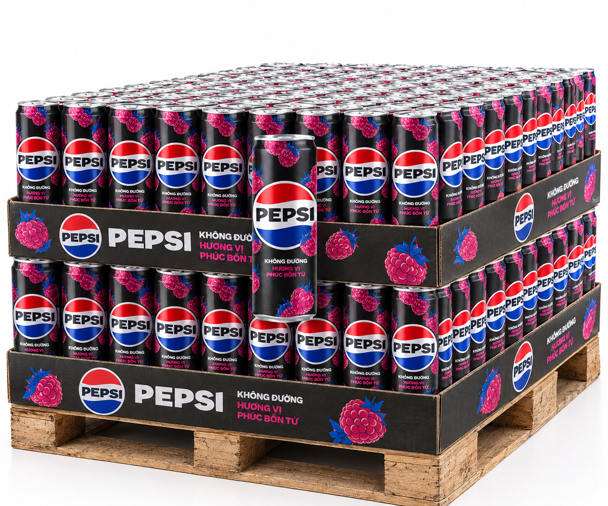 PALLET ROW - Pepsi Berry Bliss Raspberry   - VIETNAM (10 CASES)