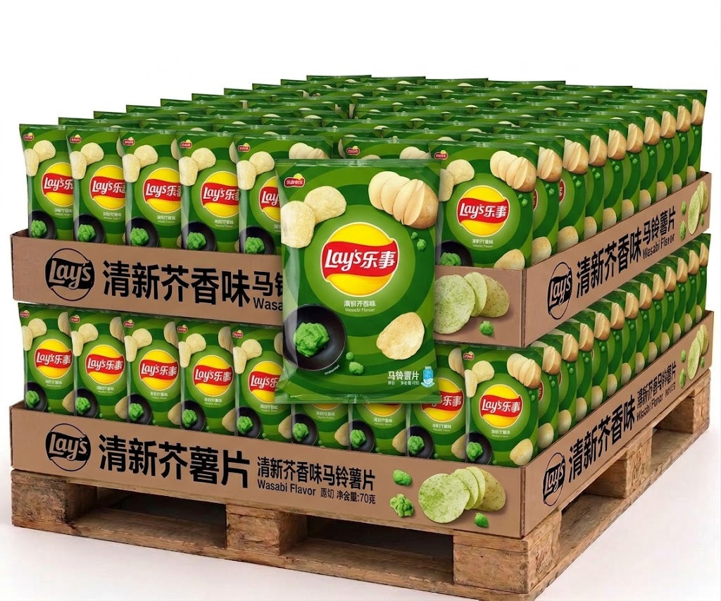 PALLET ROW - Lays Wasabi - TAIWAN (5 CASES)