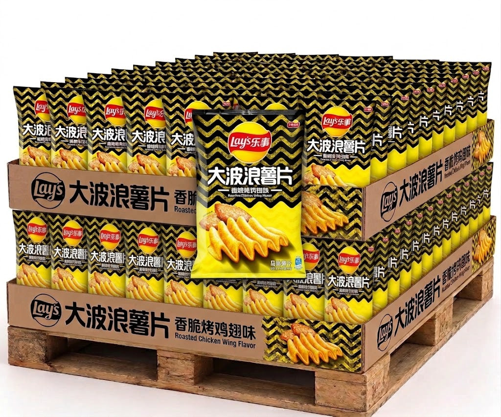 PALLET ROW - Lays Big Wave BBQ Chicken Wing - TAIWAN (5 CASES)