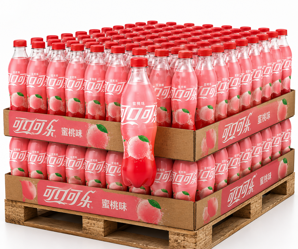 PALLET ROW - Coca Cola Peach - TAIWAN (10 CASES)