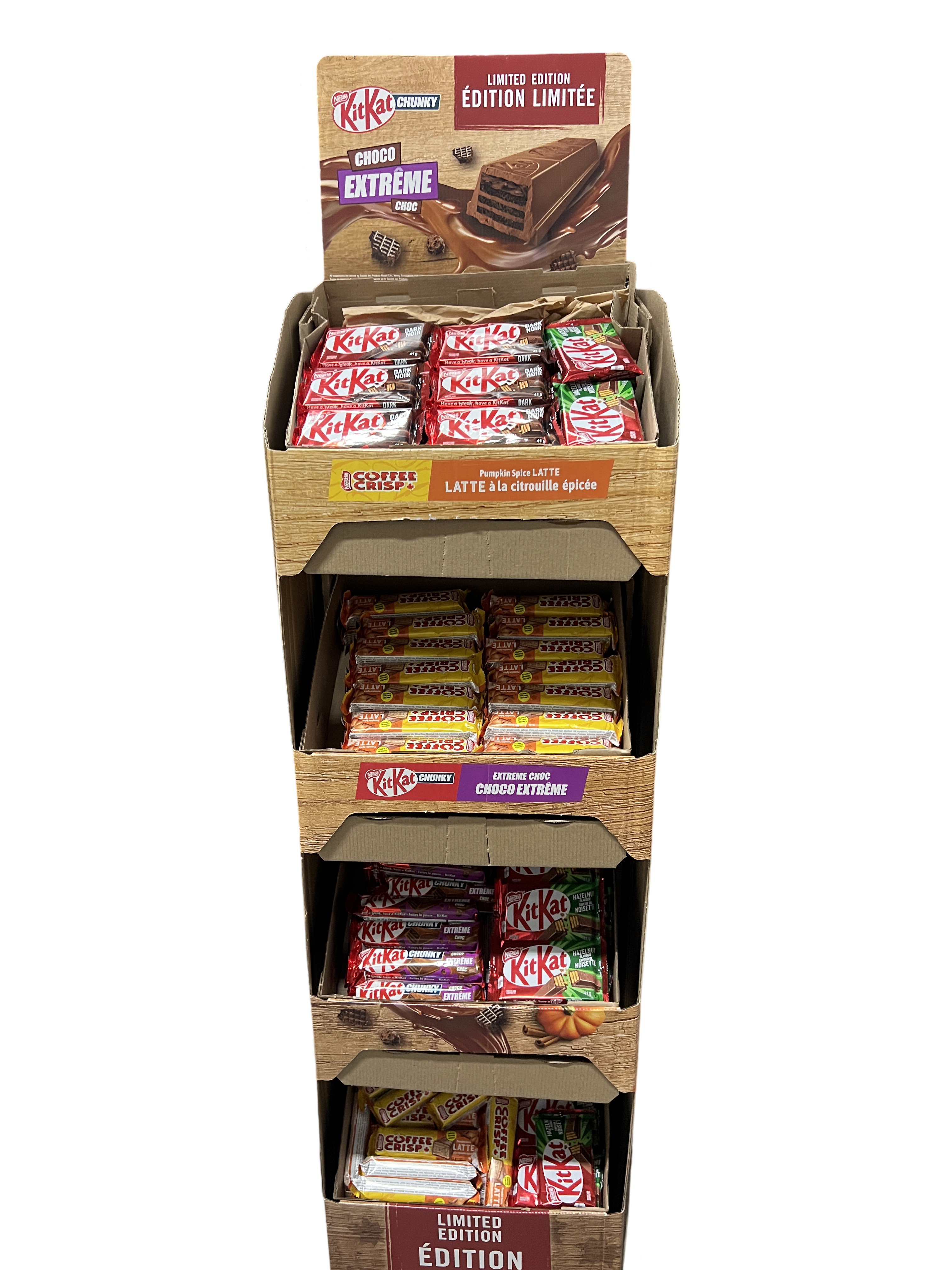 French KitKat DISPLAY Stand - (150 Count, 4 Different Chocolates)