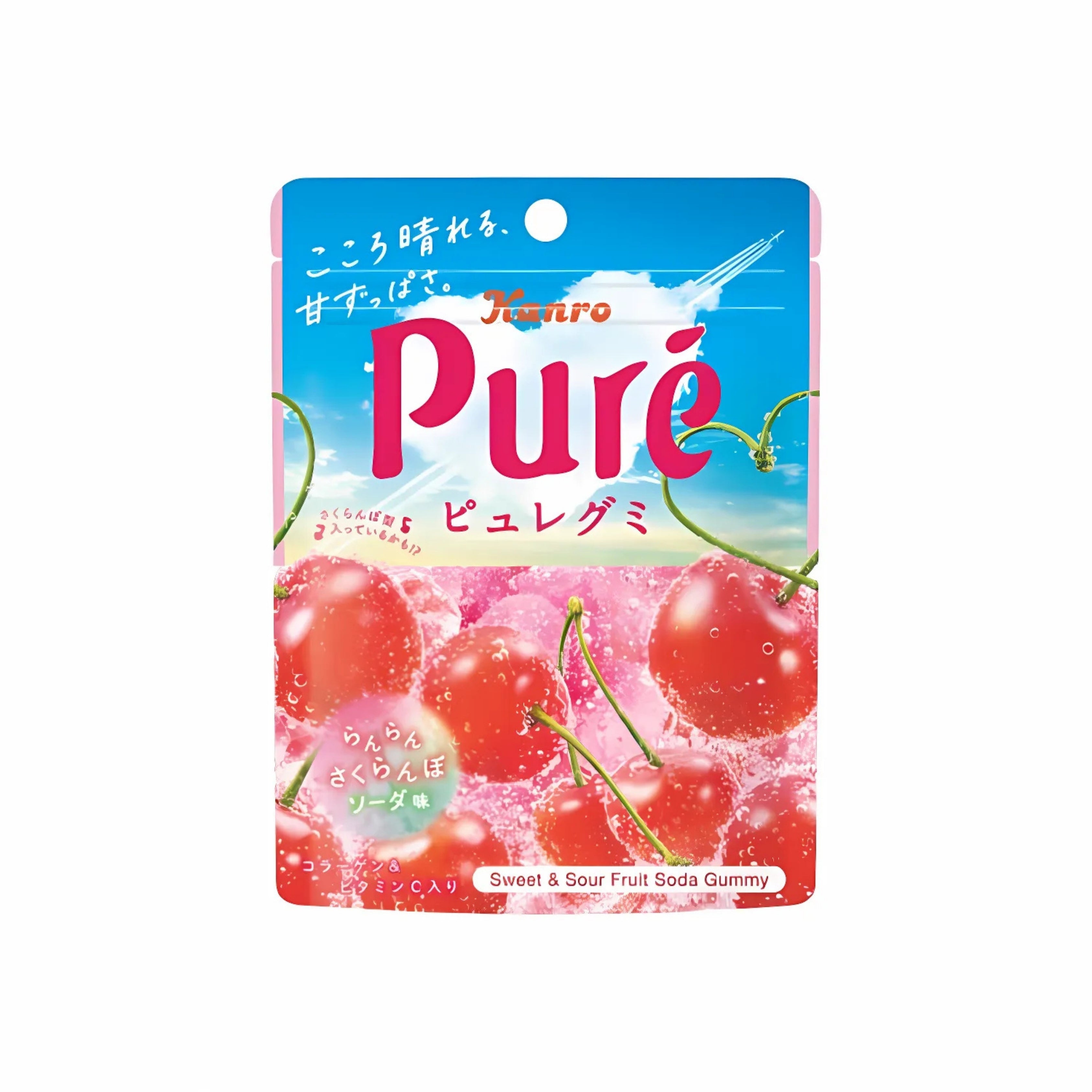 KANRO Pure Gummy Cherry Soda - JAPAN (6 COUNT)