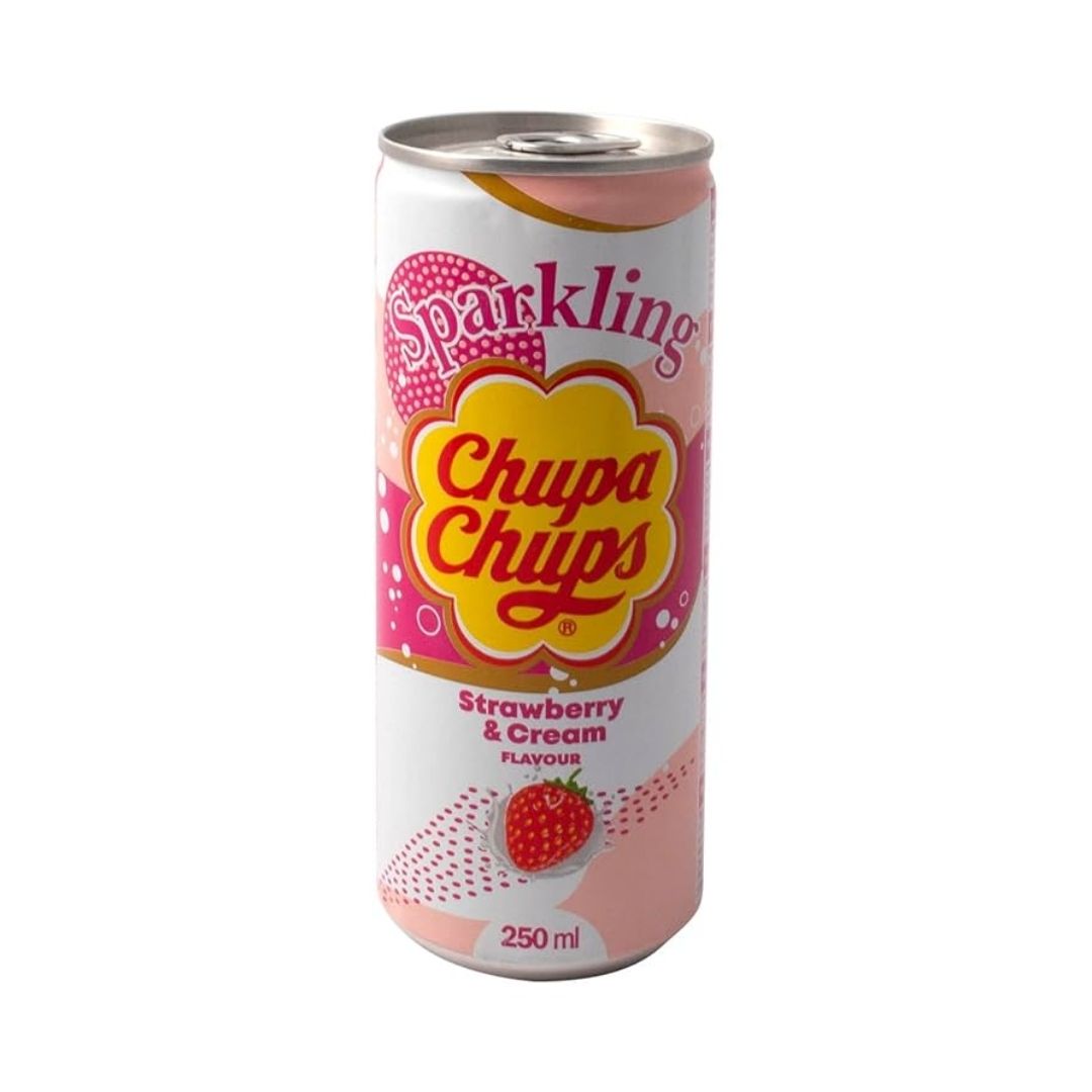 Chupa Chups Strawberry & Cream Can - KOREA (24 COUNT)