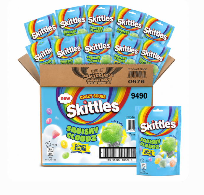 Skittles Squishy Cloudz Crazy  Sours - UNITED KINGDOM (18 COUNT)