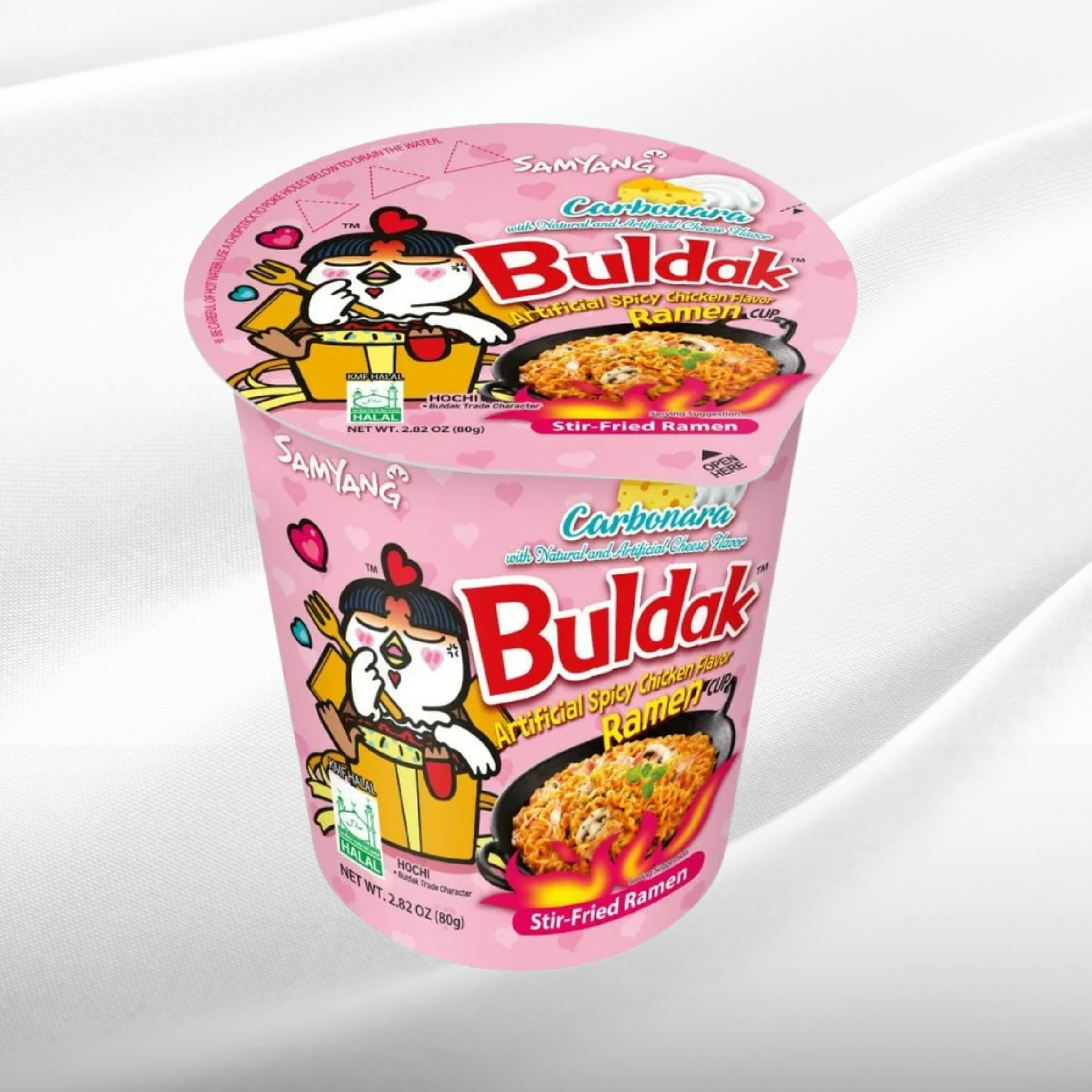 (Halal) Buldak Noodle Carbonara Ramen Cup - KOREA (6 COUNT)