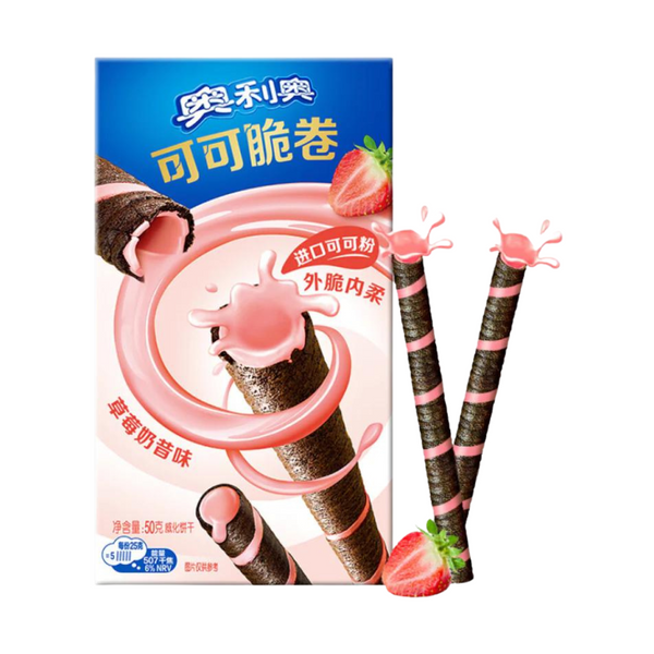 Oreo Strawberry Frosting Wafer Rolls - TAIWAN (24 Count)