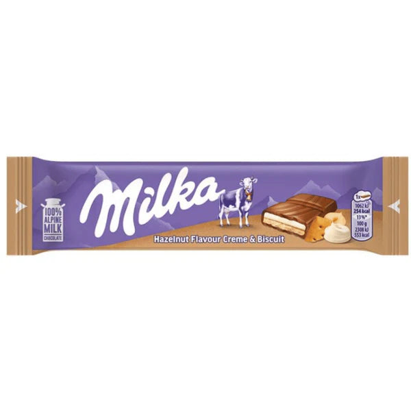 Milka Hazelnut Creme & Biscuit Bar -  GERMANY (21 COUNT)